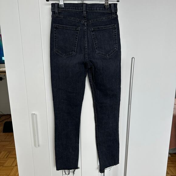 Reformation Denim Black High & Skinny Crop Jeans in Avalon Wash, Size 24, EUC - Picture 3 of 7
